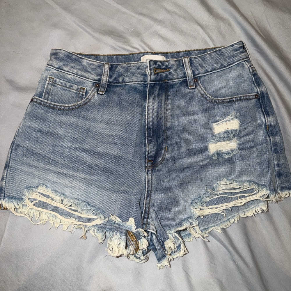 PacSun Light Blue Distressed Jean Shorts